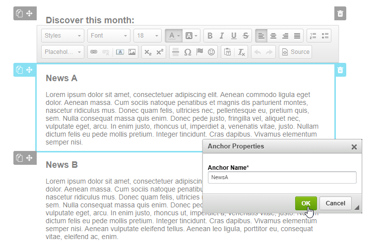Anchor properties (Anchor name)