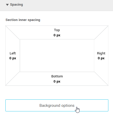 Spacing and background options