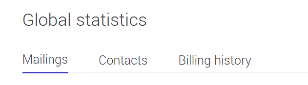 Each tab displays a type of statistics