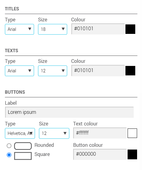 Customize your title, text, and buttons