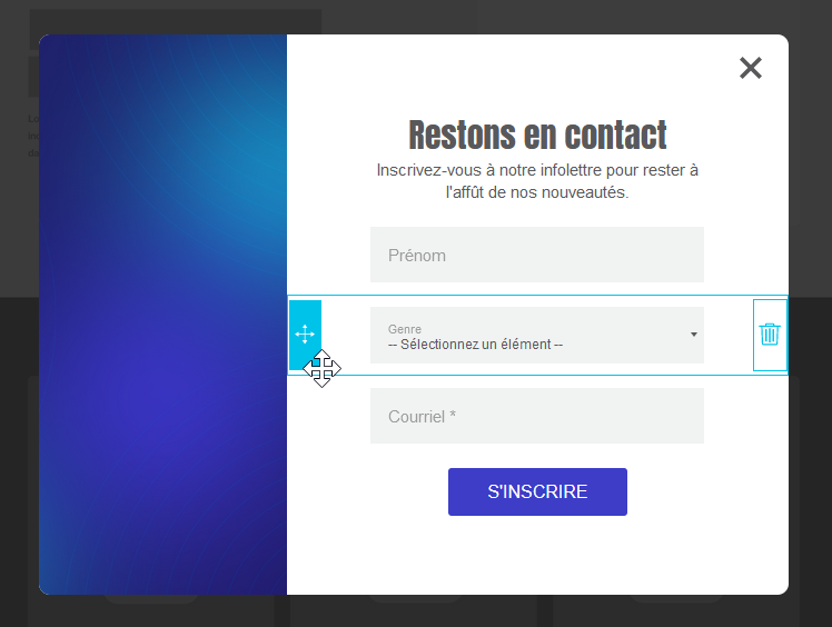 R&eacute;ordonner un champ avec la poign&eacute;e de d&eacute;placement