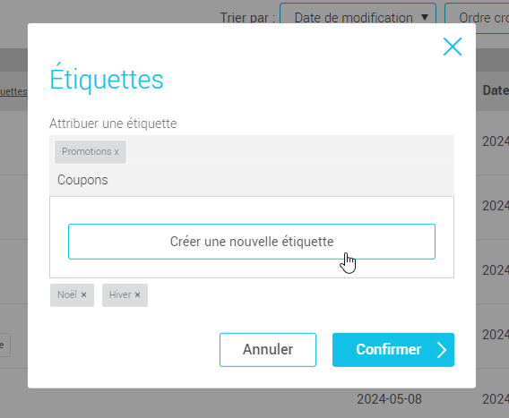 Cr&eacute;er un nouvelle &eacute;tiquette