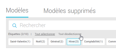 D&eacute;s&eacute;lectionner toutes les &eacute;tiquettes