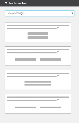 les mises en page propos&eacute;es 