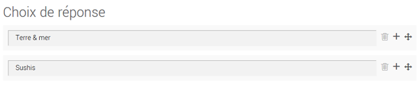  choix de r&eacute;ponse