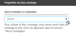 Propri&eacute;t&eacute;s du bloc sondage