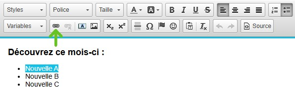 Cr&eacute;er votre lien