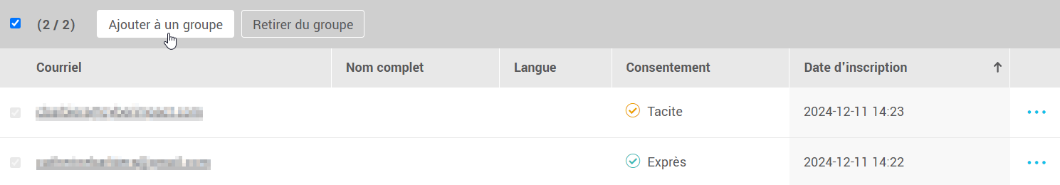 Ajouter &agrave; un groupe bouton