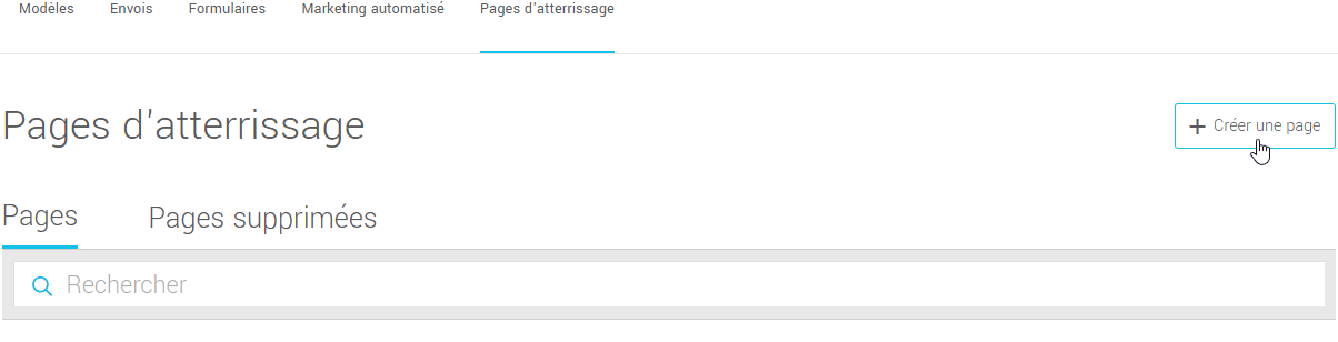Cr&eacute;er une page d'atterrissage bouton