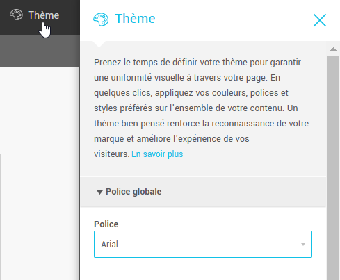 Th&egrave;me de la page d'atterrissage