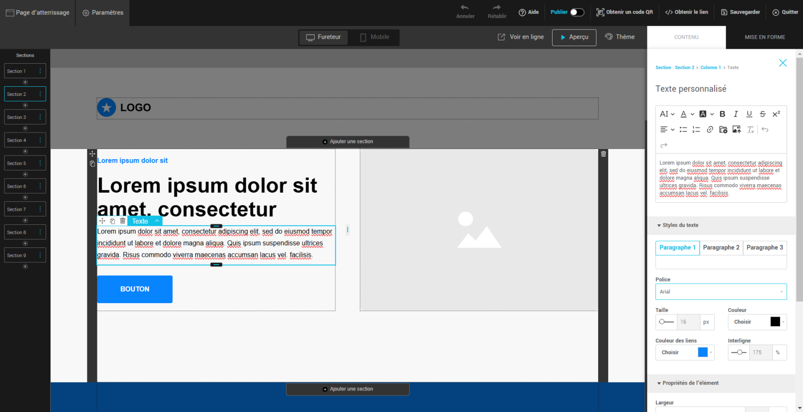 Ajouter du texte &agrave; sa page d'atterrissage