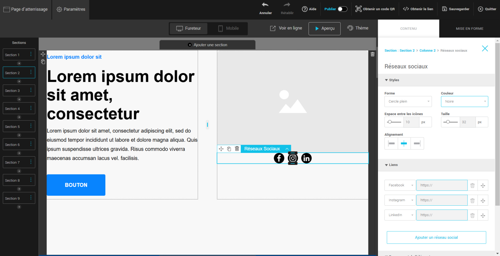 Ajout des r&eacute;seaux sociaux