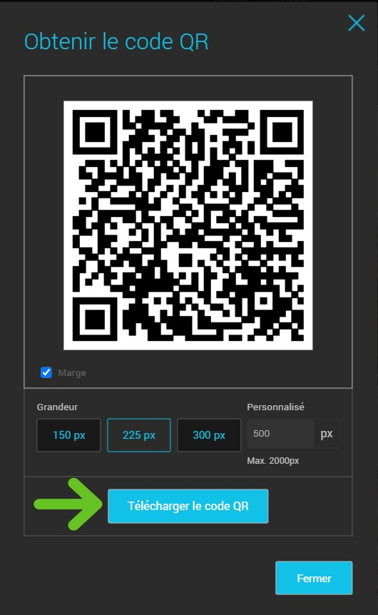 T&eacute;l&eacute;charger le code QR