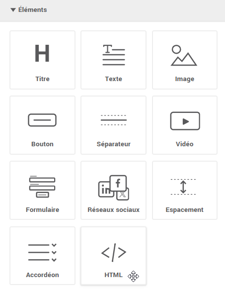 S&eacute;lectionnez l'&eacute;l&eacute;ment&nbsp;HTML