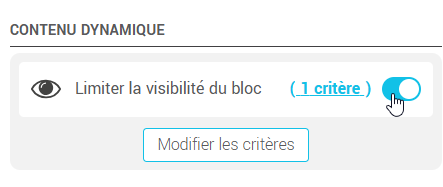 Désactiver l'interrupteur du bloc dynamique
