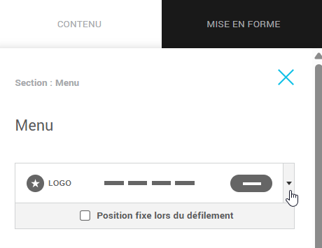 Choisir une nouvelle disposition du menu