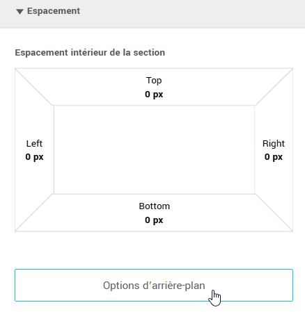 Espacement et options d'arri&egrave;re-plan