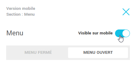 Interrupteur visible sur mobile