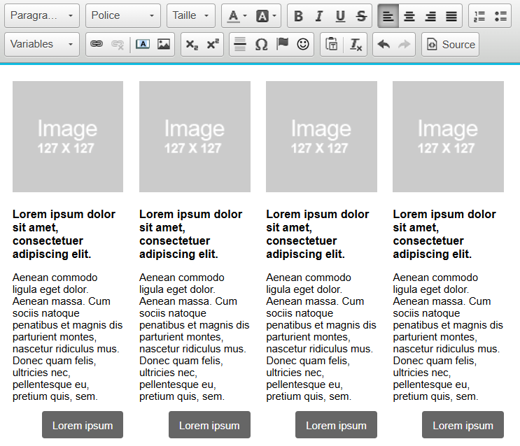 Bloc &agrave; 4 colonnes