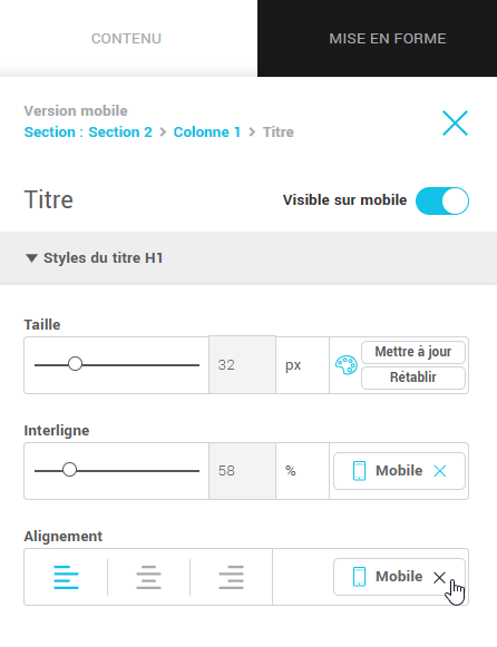 Supprimer une exception mobile