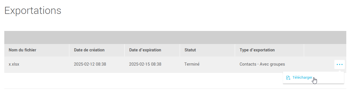 T&eacute;l&eacute;charger les exportations